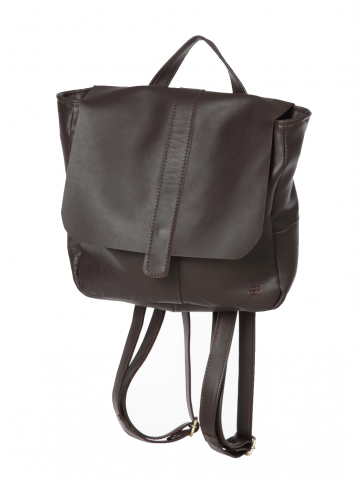 IMOLA leather backpack, NAIOLI - DARK BROWN
