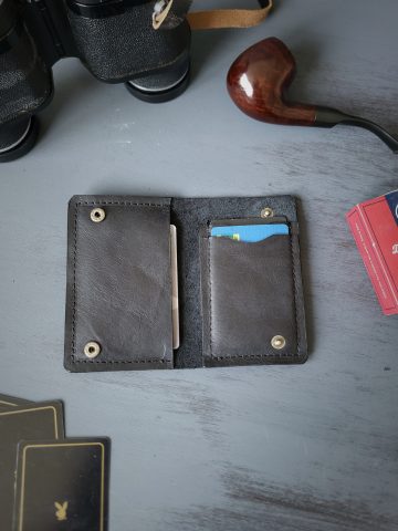 GINO δερμάτινο πορτοφόλι καρτών NAIOLI - ΜΑΥΡΟ